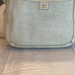 Etienne Aigner Crossbody Purse Cream/Wheat color gold accents leather